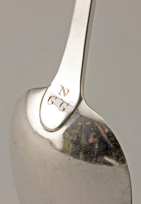 Irish Silver Georgian Tablespoons (Pair) - Newton Family Crest, Irish Ducal Coronet, John Bayly